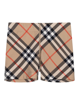Alvis Badeshorts mit Vintage-Check - Sandbeige