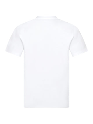 T-Shirt mit Leder-Schriftzug