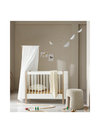Wood Mini+ Babybett - Weiß-Eiche