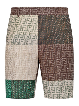 Shorts in Grüntönen mit FF-Logo
