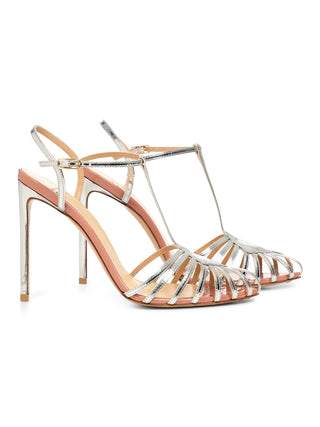 Caged High Heel in Silber