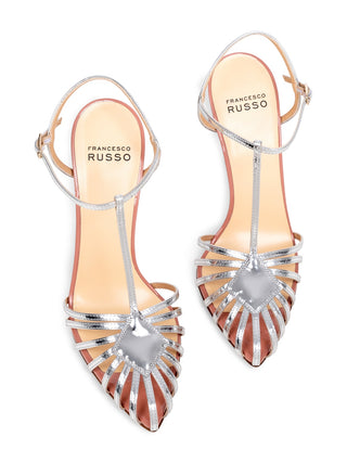 Caged High Heel in Silber