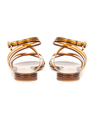 Flache Sandale in Bronze/Gold