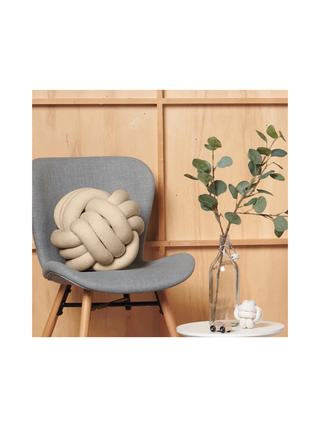 Knotenkissen Strick  - Beige
