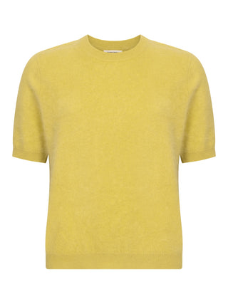 Kurzarm-Pullover mit flauschigem Effekt - Lime