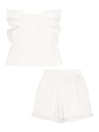 Shirt und Shorts im Set - Weiß