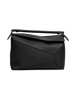 Große Puzzle Edge Tasche aus genarbtem Kalbsleder - Schwarz