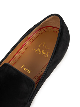 Dandelion Flat Loafer - Kalbsvelours - Schwarz