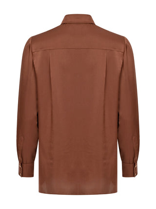 Hypnotic Satin Shirt - Hellbraun