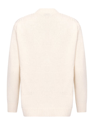 Strickjacke aus Wolle und Kaschmir mit V-Ausschnitt