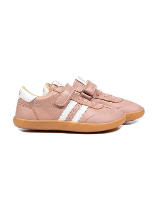 Barfuß-Sportschuhe aus Leder - Rosa/Weiß