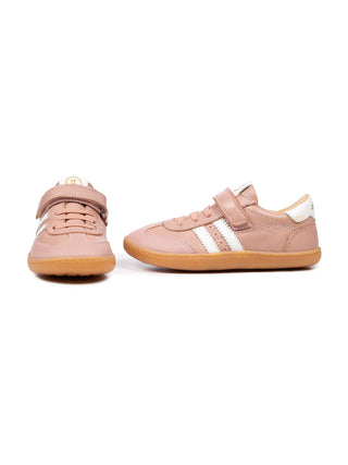 Barfuß-Sportschuhe aus Leder - Rosa/Weiß