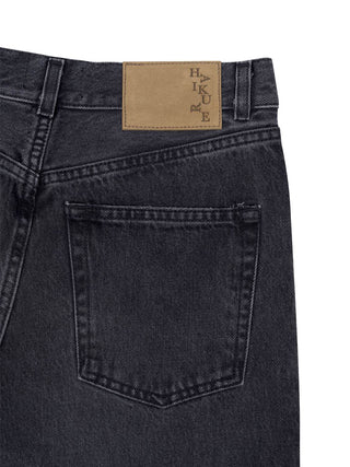 Star Black Jeans mit Leder-Front