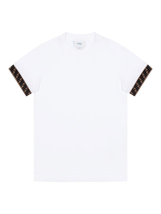 T-Shirt mit FF-Logo-Besatz - Weiß