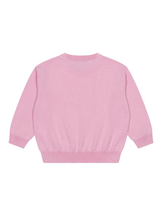 Pullover aus leichter Wolle mit Fendi-Stickerei - Rosa