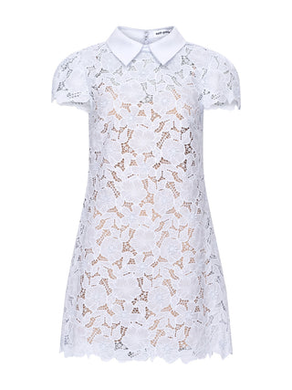 Blaues Minikleid aus Guipure-Spitze