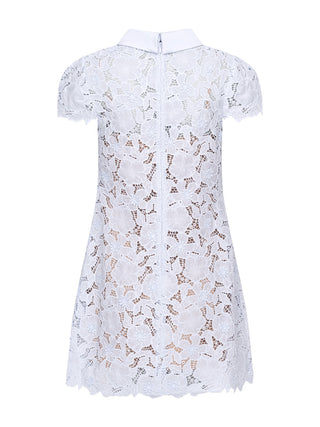 Blaues Minikleid aus Guipure-Spitze