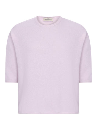 Crewneck T-Shirt aus Strick in Rosa