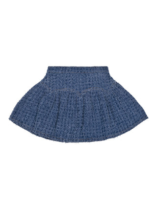 Tweedrock aus strukturierter Baumwolle - Denimblau