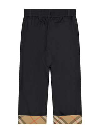 Baumwollhose mit Umschlag - Schwarz