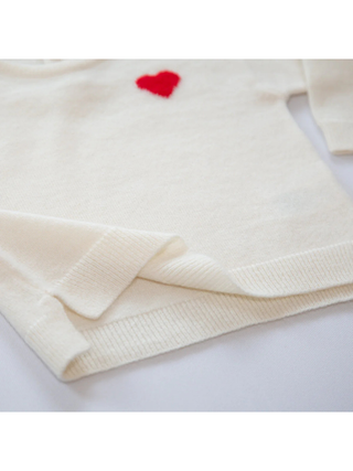 Kaschmirpullover LITTLE HEART - Naturweiß