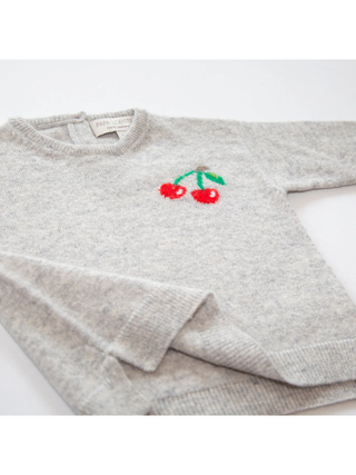 Kaschmirpullover CHERRY - Hellgrau Mélange