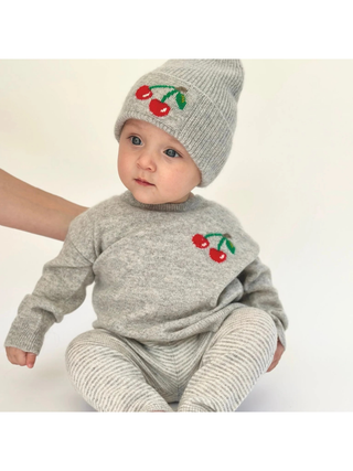 Kaschmirpullover CHERRY - Hellgrau Mélange