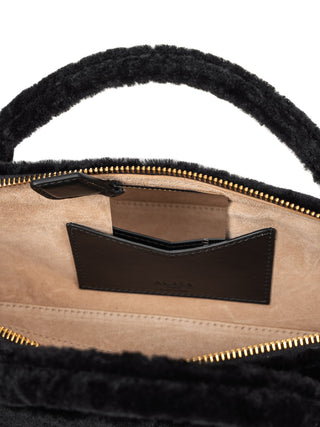 Le Teckle aus geschorenem Shearling in Schwarz