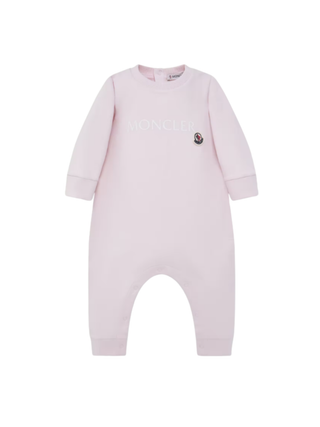 Babystrampler aus Baumwolle mit Logo Hellrosa