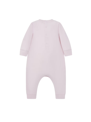 Babystrampler aus Baumwolle mit Logo Hellrosa