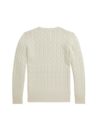 Baumwollpullover mit Zopfmuster Ecru