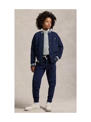 Fleece-Baseballjacke Navy