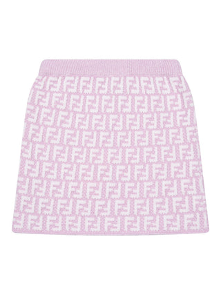 Bouclé Rock mit FF-Logo - Rosa