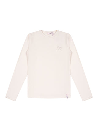 Kyoto Basic Rippstrick-Jersey-T-Shirt - Elfenbein