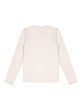 Kyoto Basic Rippstrick-Jersey-T-Shirt - Elfenbein