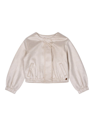Door Metallic-Jacke aus Wildlederimitat - Pearled Ivory
