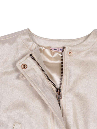 Door Metallic-Jacke aus Wildlederimitat - Pearled Ivory