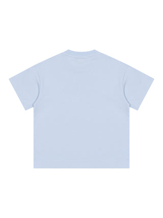 T-Shirt mit Emboss-Logo - Hellblau