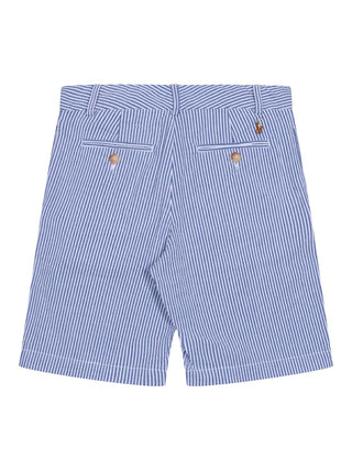 Gestreifte Preppy Shorts - Blau/Weiß
