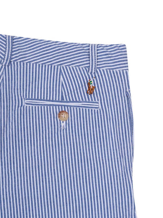 Gestreifte Preppy Shorts - Blau/Weiß