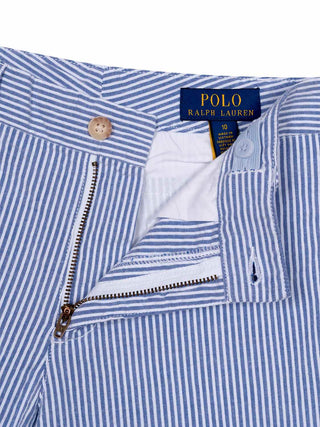 Gestreifte Preppy Shorts - Blau/Weiß