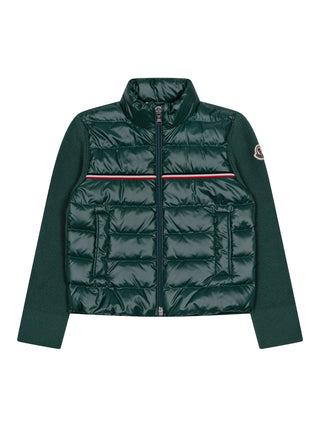 Wattierte Strickjacke aus Baumwolle - Grün