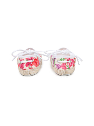 Espadrille Schuhe mit Blumenmuster - Weiß