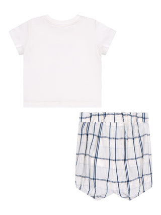 T-Shirt und Shorts im Set - Weiß/Blau