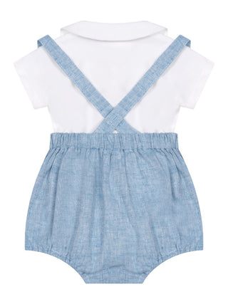 Body & Bloomer im Set - Weiß/Blau