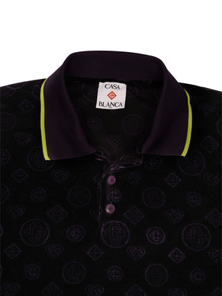 Monogram Poloshirt aus Velour