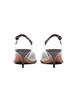 Le Coeur Slingbacks aus Lack-Lammleder 55 mm