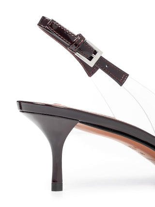 Le Coeur Slingbacks aus Lack-Lammleder 55 mm