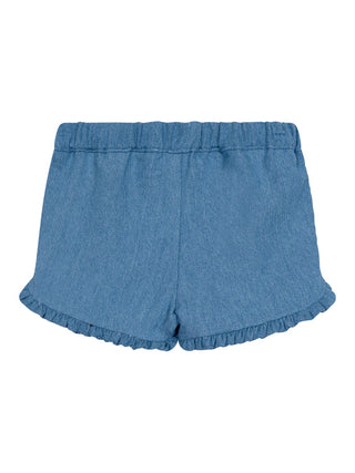 Jeans-Shorts mit Rüschen -Blau