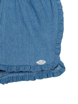 Jeans-Shorts mit Rüschen -Blau